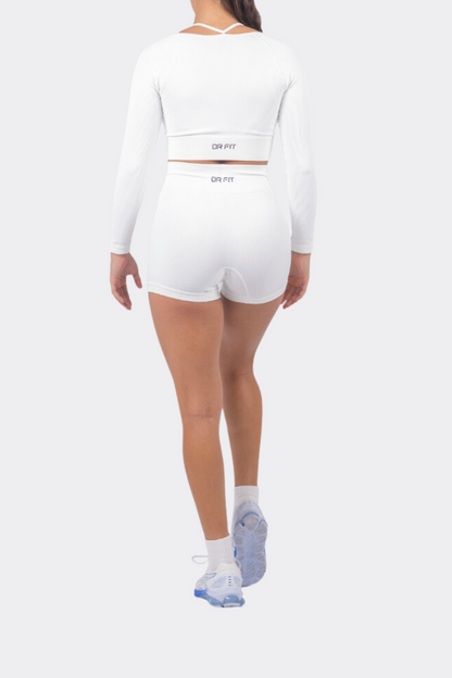 One Strap White Shorts